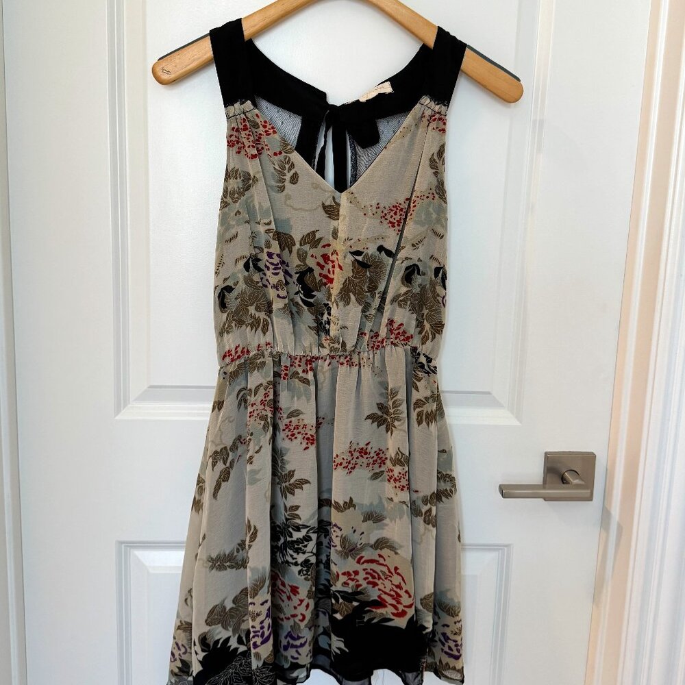 Cute Flowy Mini Floral Dress with bow at back